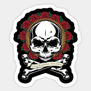 Skull Roses Sticker